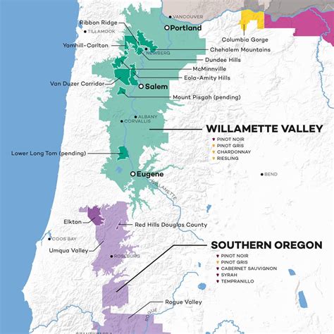 Map of Oregon Wine Country