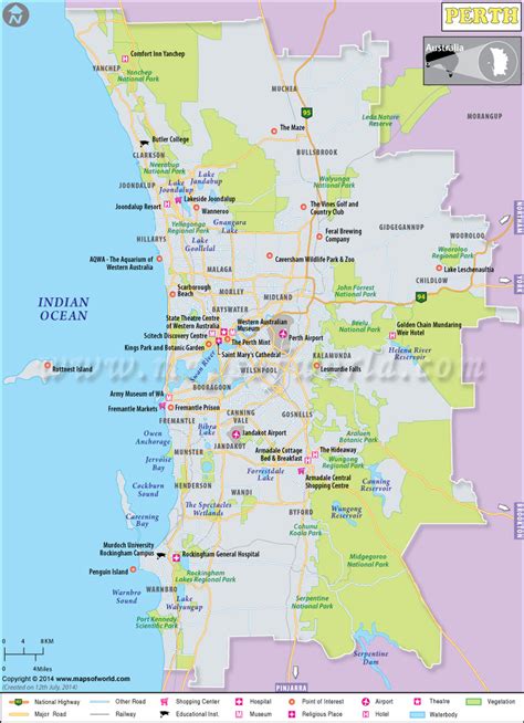 map of Perth, Western Australia