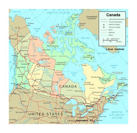 Map of Rivers in Canada