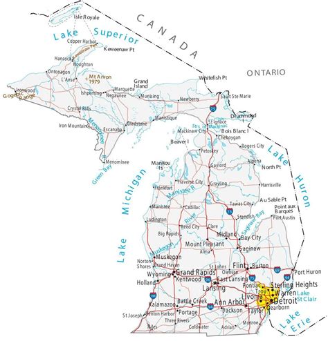 Map of Rivers in Michigan