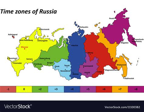 Map of Russia Time Zones