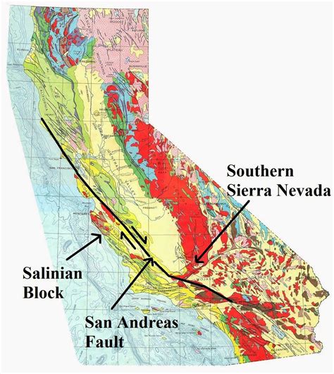 Map of San Andreas Fault