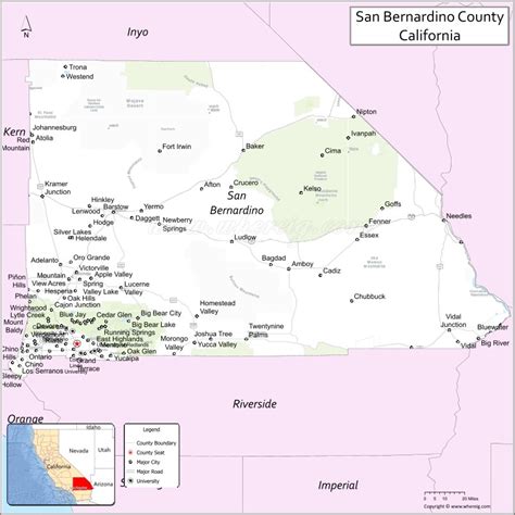 Map of San Bernardino County