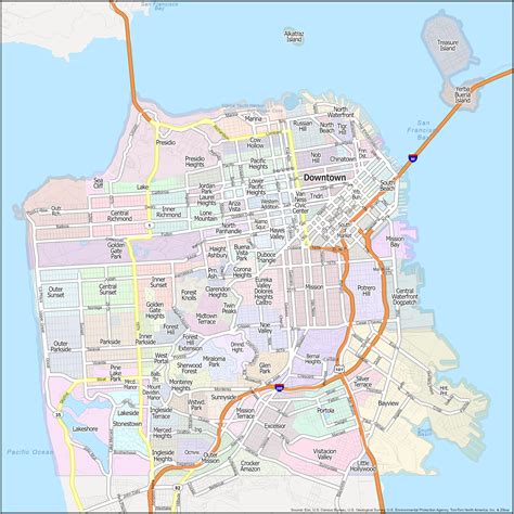 A map of San Francisco neighborhoods