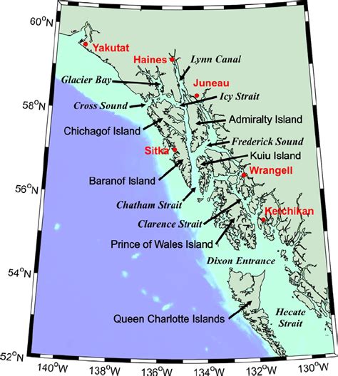 Map of South East Alaska