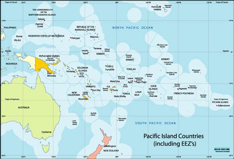 Map of South Pacific Islands
