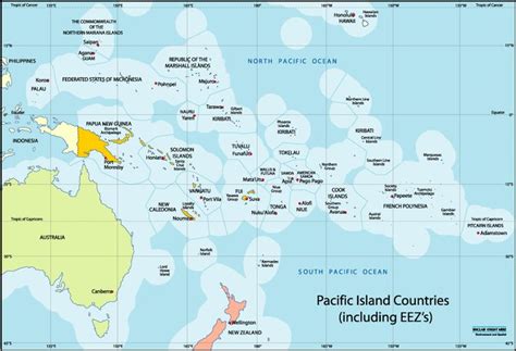Map of South Pacific Islands