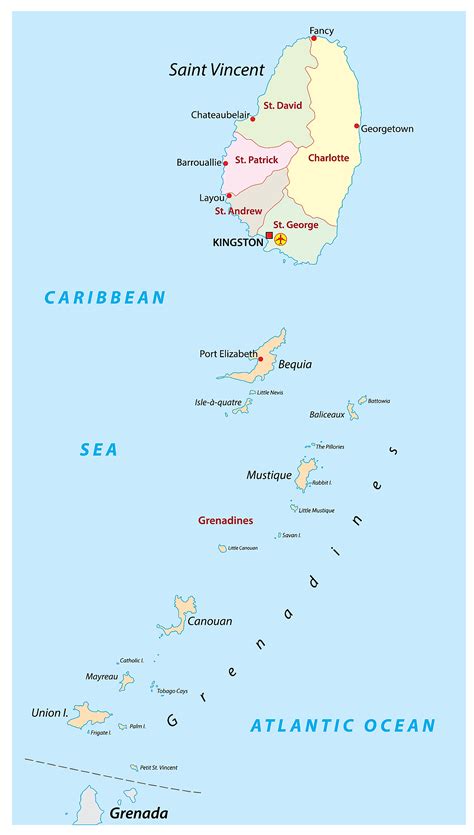 Map Of St Vincent And The Grenadines