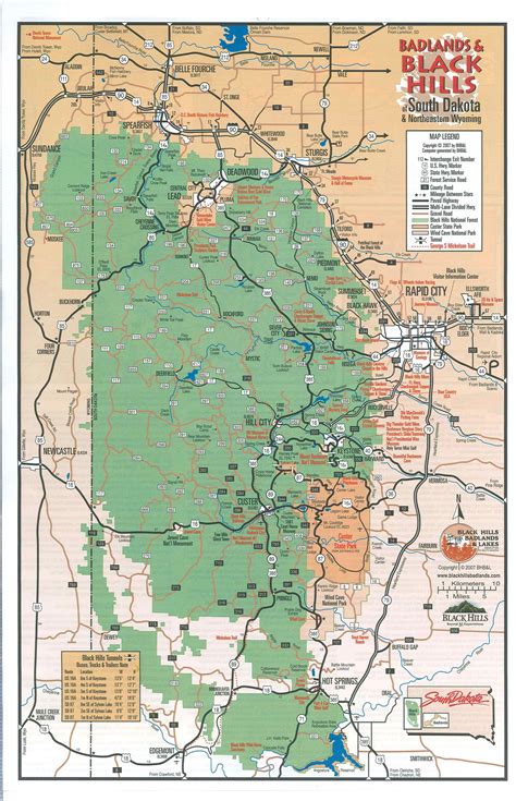 Map of the Black Hills, South Dakota
