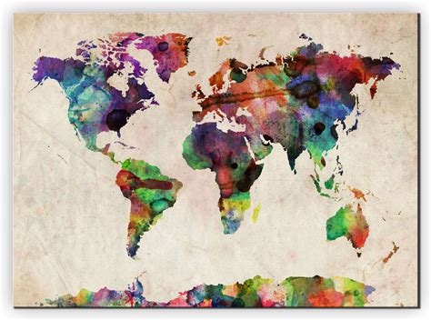 Map Of The World Watercolor