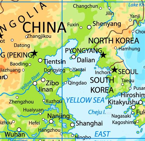 Map of the Yellow Sea
