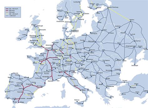 Map of Train in Europe