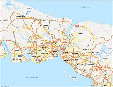 Map of Turkey with Istanbul