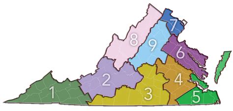 map of Virginia showing regions