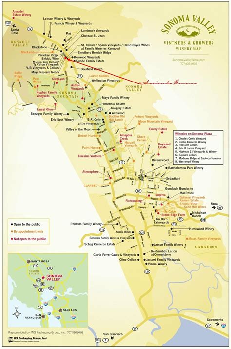 Map of Wineries in Sonoma