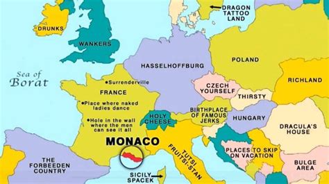 Monaco on Map of Europe