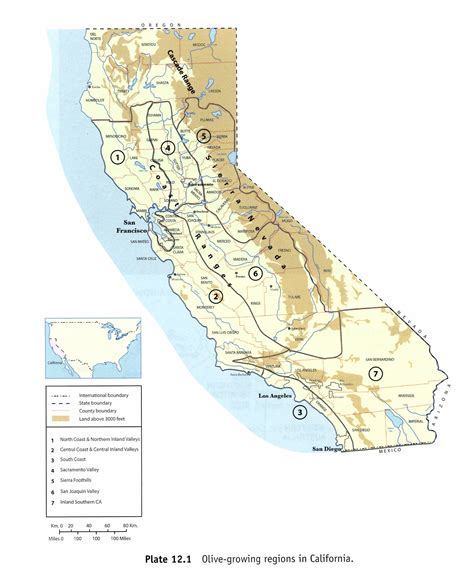 Mountain Ranges In California Map
