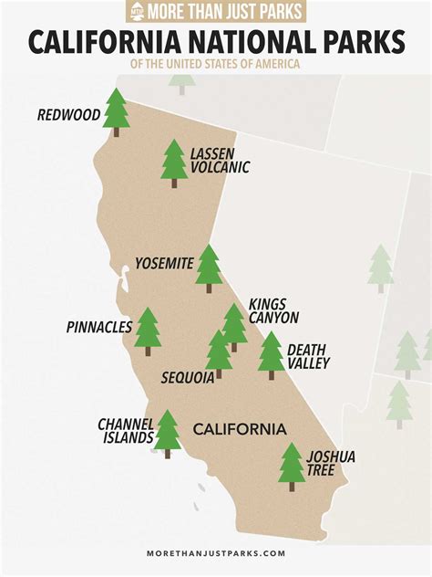 National Park Map in California