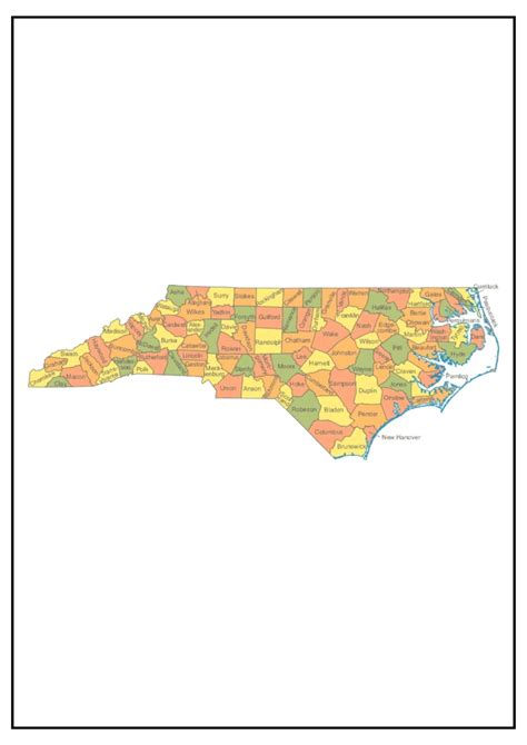 Nc Counties Map With Cities