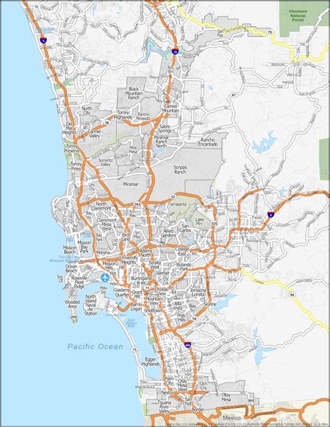 Neighborhood Map of San Diego