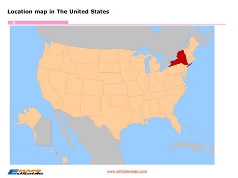 Map of New York, USA