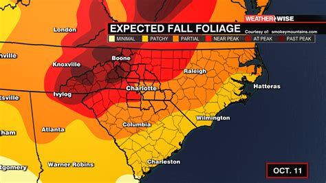 North Carolina Fall Foliage Map 2021