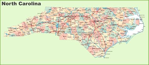 North Carolina Map of Cities