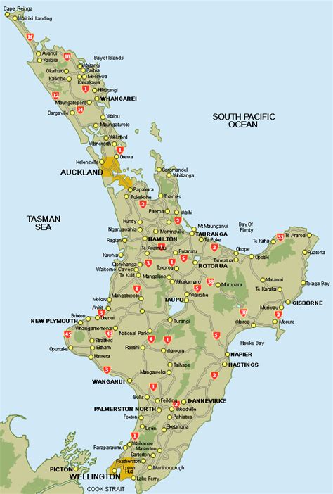 North Island, New Zealand Map with examples of MAP Implementation in various industries