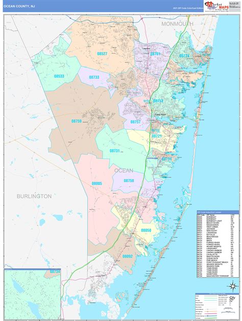 Ocean County Map New Jersey