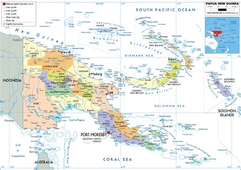 Map of Papua New Guinea showing various industries implementing MAP