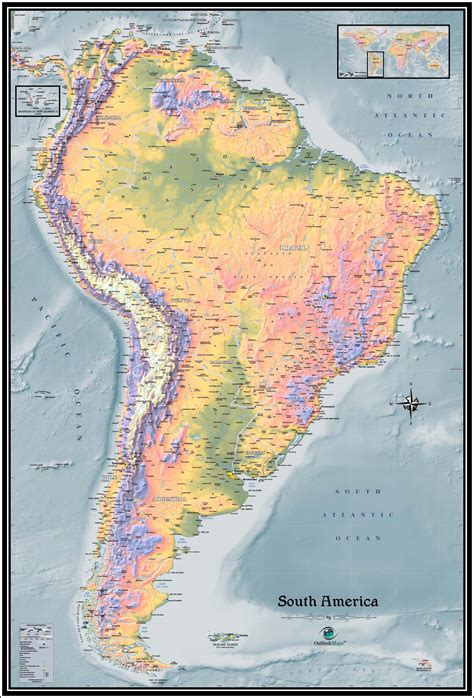 Physical Map of South America