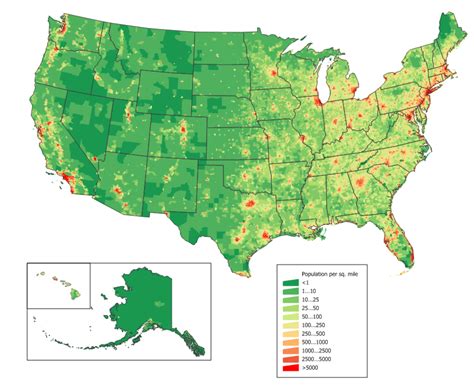 Population Density Map of the United States