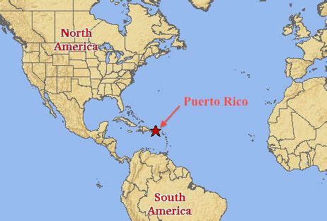 Puerto Rico on World Map