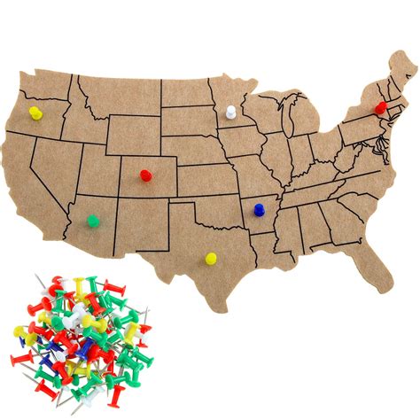 Push Pin Map of United States