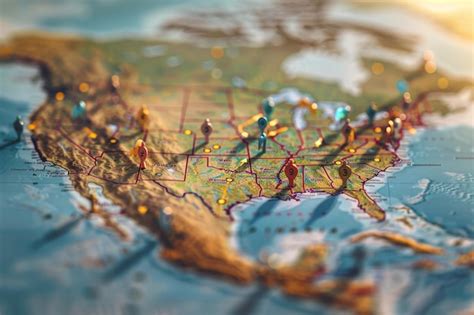 Push Pin Map of United States