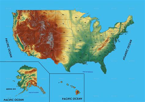 Relief Map of the United States