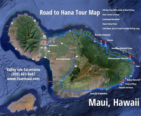 Road To Hana Stop Map