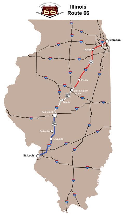 Route 66 in Illinois Map