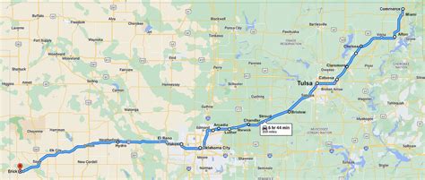 Route 66 Map in Oklahoma