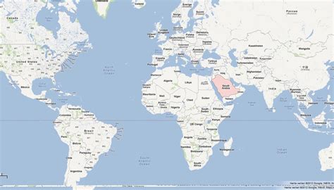 World Map with Saudi Arabia highlighted