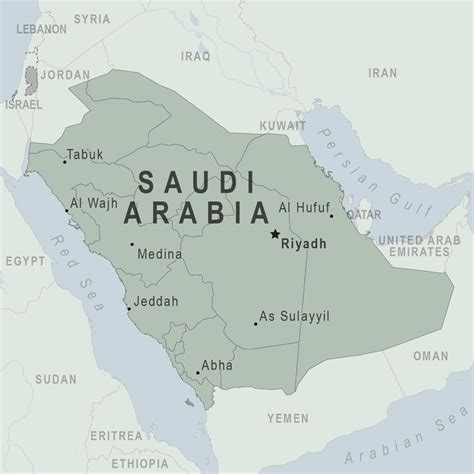 World Map with Saudi Arabia Highlighted