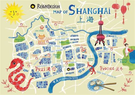 Map of Shanghai with various industry locations