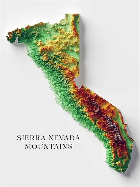 Sierra Madre Mountains on a Map