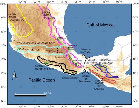 Sierra Madre Occidental On Map