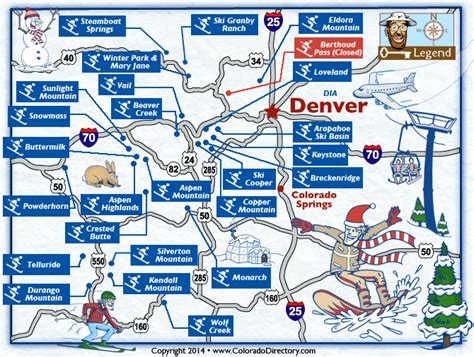Ski Resorts in Colorado Map