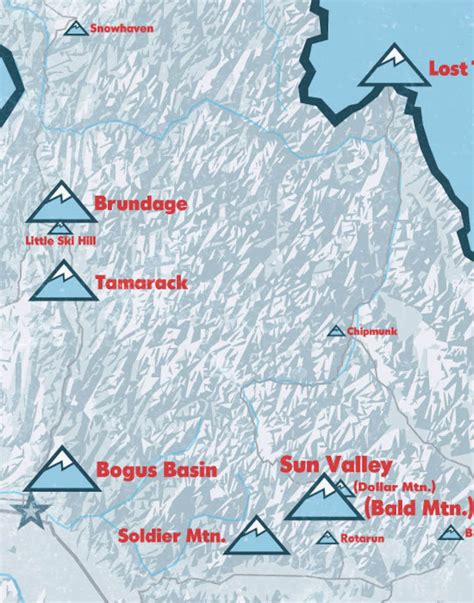 Ski Resorts in Idaho Map