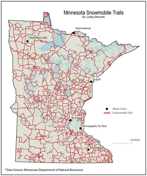 Snowmobile Trails in Wisconsin Map