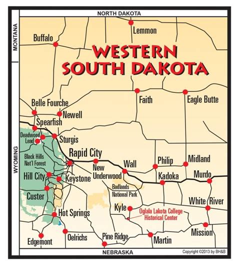 South Dakota Map of Attractions