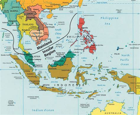 Southeast Asia Map with Countries