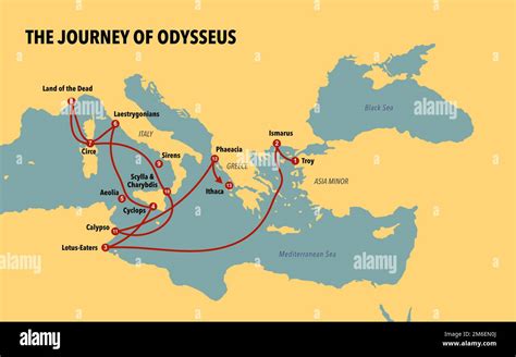 The Journey of Odysseus Map